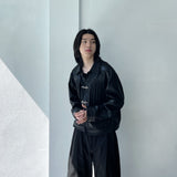 3D Pleated Metal Button Collar Jacket