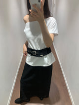 Moro オフショルダーTシャツ  (4color)