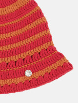 Stripe Cotton beanie-Red