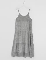 Ume Check Tiered Long Sleeveless Bustier One Piece (Adjustable Straps)