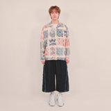 ethnic paisley open collar shirt_blue