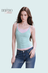 Cozy Mint Dot Pink Sleeveless T-shirt