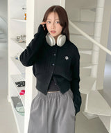 LOGO COLLAR CABLE CARDIGAN [3color]
