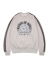 ユニセックス フラワーアーチラインショルダー ヘビーテリースウェット メラングレー (FCE4TS652K)
