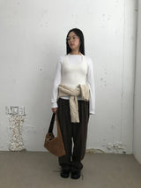 Odd Wool Touch Pintuck Slacks (2color)