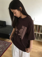 [unisex] ムートレタリングオーバー半袖Tシャツ