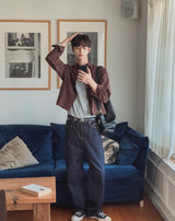 Dane raw wide denim