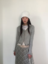Frill Hem V-Neck Cardigan (3color)