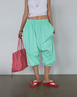 4 color banding harem baggy Aladdin half-length shorts