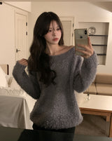 Bayes Boat Neck Boucle Knit