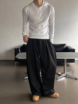 [기모] Slim golgi muscle hood half zip up(4color)