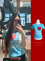 Love Blue Cotton Short Sleeve T-shirt