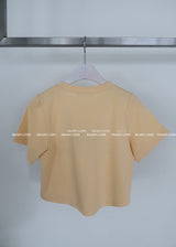 ウィッシュ レタリング クロップド半袖 T シャツ