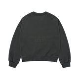24FW オールドスクールクラックプリンティングクロップナッピングズリースウェットシャツチャコール