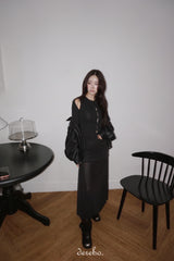 Vibe open long-sleeved cardigan knitwear
