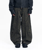 Curved Leopard Pants - Khaki