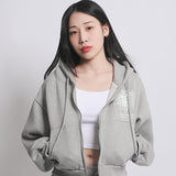 CHRYSTHEMUM HOODIE ZIP UP (GREY)
