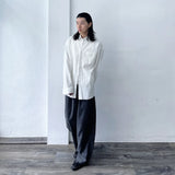 Curved Drawstring Linen Trousers