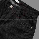 NOS119 ダブルベルトノンフェードデニムパンツ (XS–L)