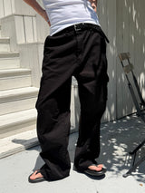 Solid semi wide cargo pants(2color)