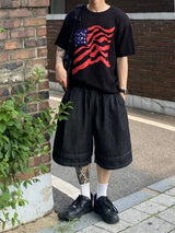 Layered Stitched Bermuda Pants