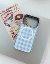 [MADE]ピクニックブルー エポキシ シルバー MagSafe対応 iPhoneケース