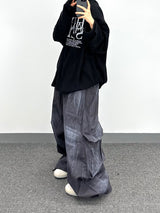 オイルブラックカーゴバルーンパンツ