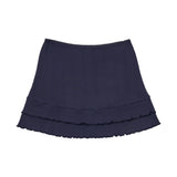 Wave Frill Cotton Skirt_Navy