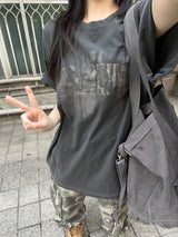 ビンテージピグメントスプレー半袖Tシャツ