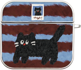 Fluffy Kitten Silver Airpods Case