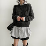 BEN's シックセミクロップドツイストニット