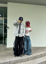 Wide triple track pants