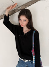 [ORIGINAL] Soda Summer Ribbed Knit Zip-up Hoodie