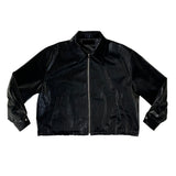 Crack string leather jacket