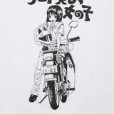 モーターサイクルガールリンガークロップtシャツ