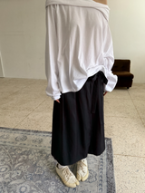 wrap skirt + pleats pants