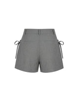 Ribbon Linen Summer Shorts Grey