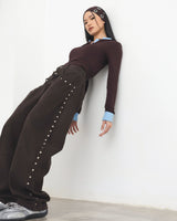 Riveted Double Waist Jeans