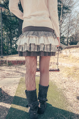 Cancan layered skirt (Brown)