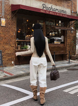 [BELLIDE MADE] River, Vネックスリムベーシックロングスリーブニットウェア