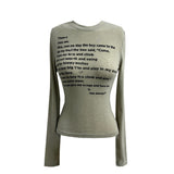  Quiet Poem typo slim fit long sleeve t-shirt (3 colors)