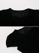 [SHOPPERMADE] ベルベットパフミニドレス