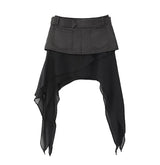 ヴィンテージ ベルト付き シフォン レイヤード スカート