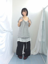 embossed shirring strap t