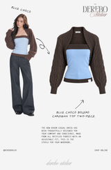 Blue Choco bolero cardigan top two-piece