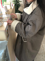 Panbi Wool Long Bomber Jacket