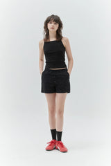 KIRSH PLAIN ULTRALIGHT HALF PANTS - BLACK 