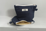 NAVY CHECK POUCH (POP-UP POUCH)