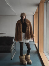 Regina cut half fur coat