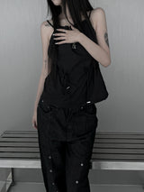 halterneck string nylon sleeveless (2color)